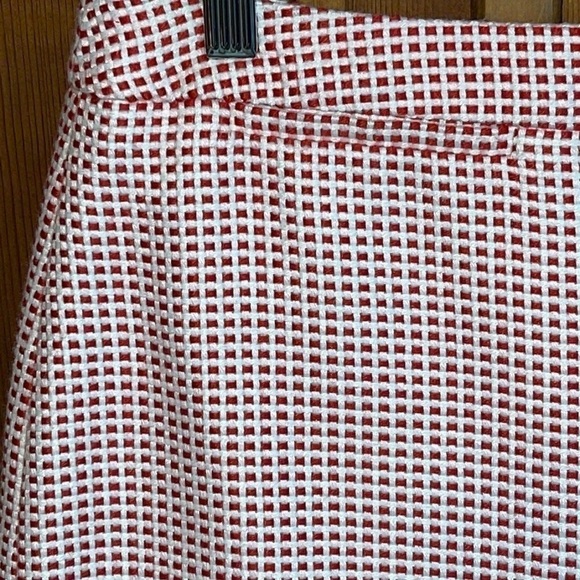 Halogen Red & White Gingham Print Pencil skirt Sz. 10 - Picture 5 of 14